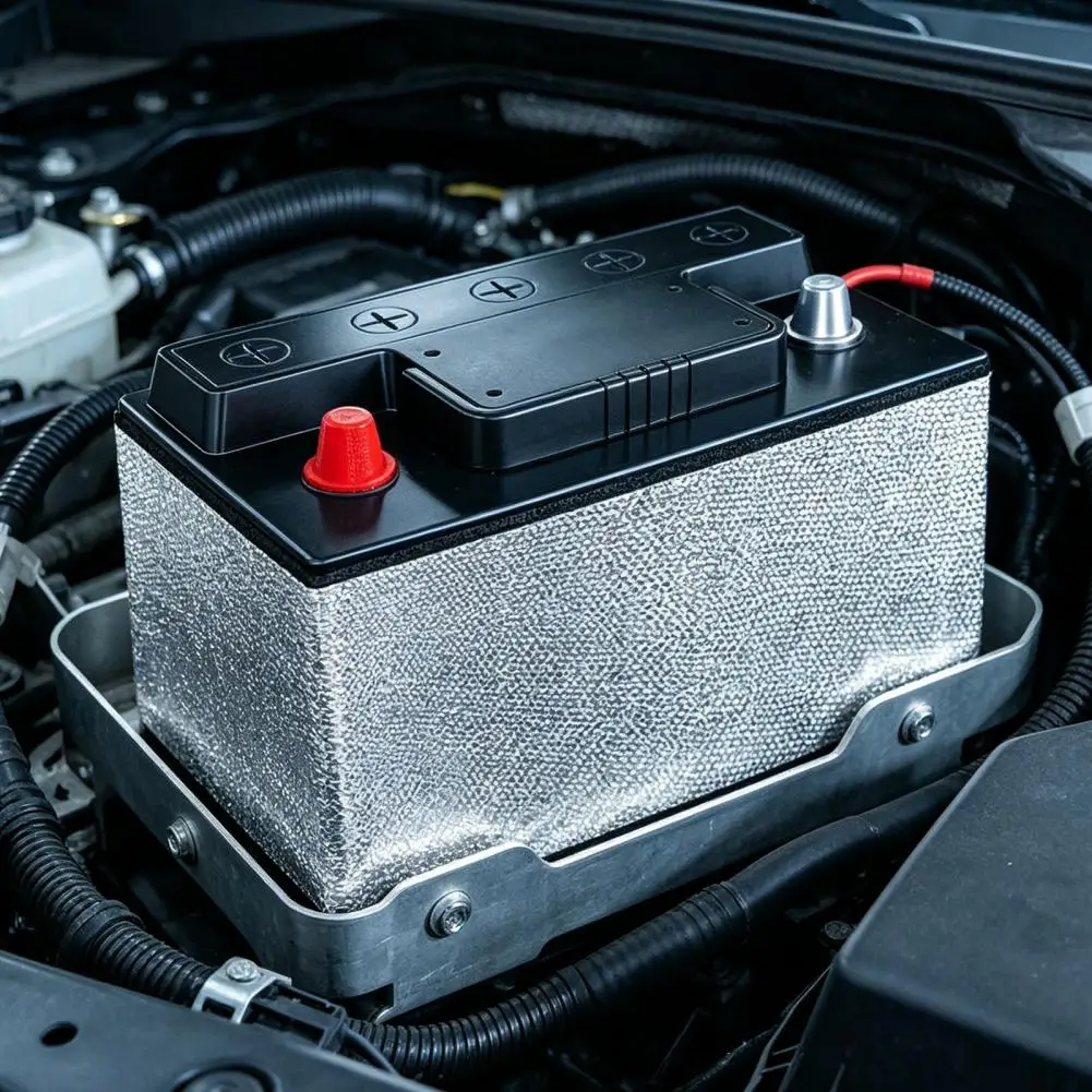 Universal Battery Thermal Wrap Universal Car Battery Insulation Kit Heat-resistant Battery Blanket Aluminum Foil Tape for Hot