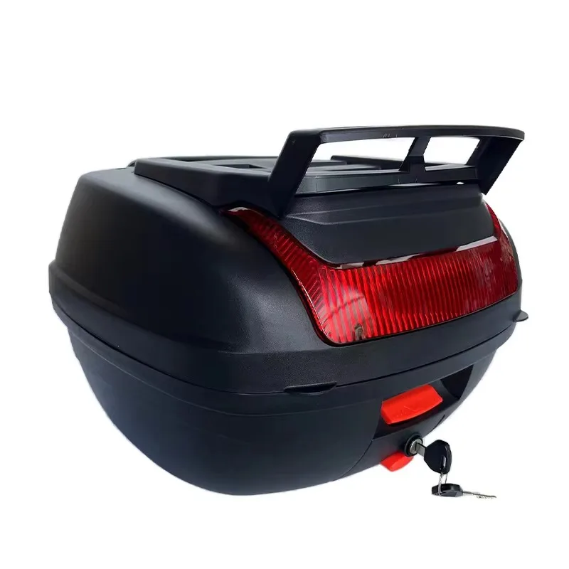 

Large Rear Top Box Black/White ABS Plastic Motorcycle Tail Storage Luggage