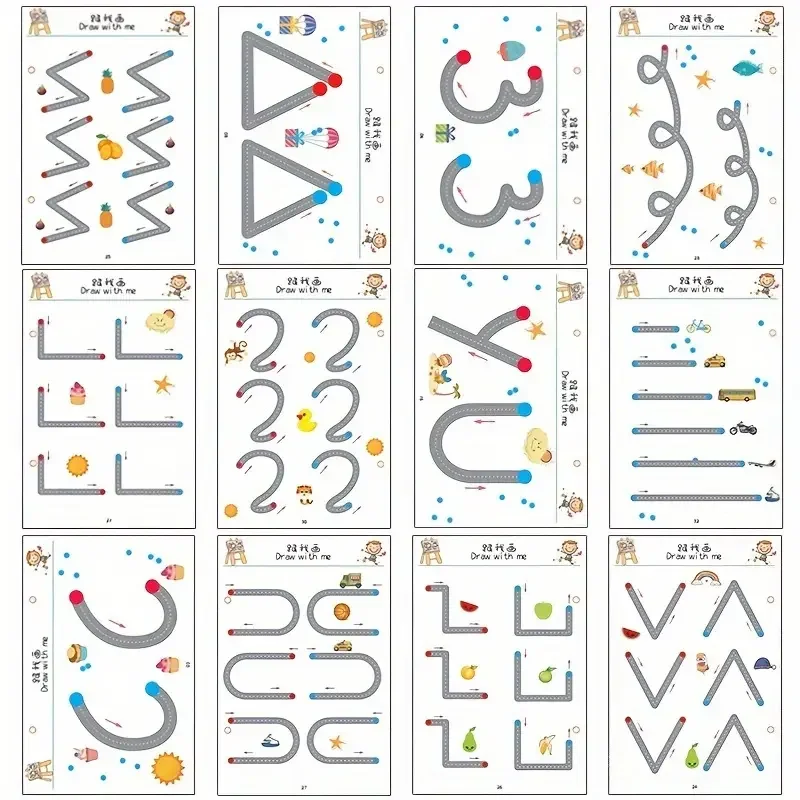 Reusable Magical Tracing Drawing Workbook for Kids Pen Control Training Drawing Practice Copybook Early Education Stationery