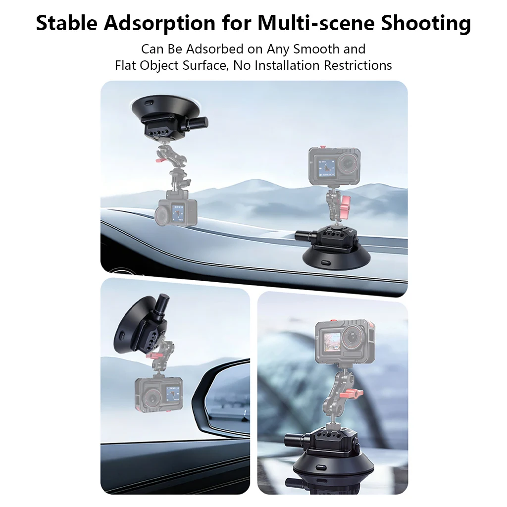 4,5-Zoll- und 6-Zoll-Vakuum-Saugnapfhalterung für GoPro Hero 13, Insta360 Action-Kamera, DSLR, Auto-Fenster- und Windschutzscheiben-Saugnapfhalterung – Detail 2