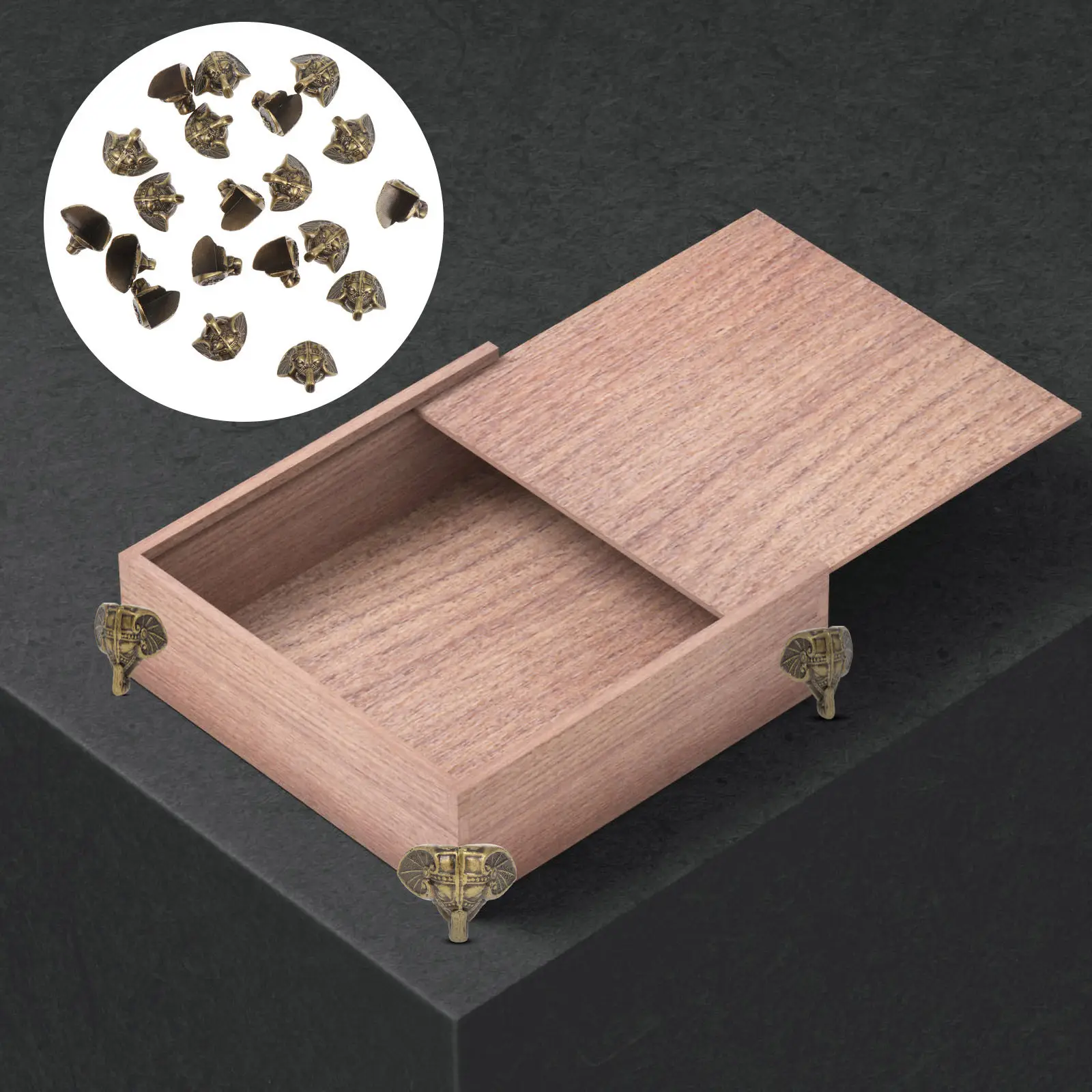 20Pcs High Hardness Plastic Decorative Furniture Legs for Wooden Crates Jewelry Cases Retro Corner Protectors Box Base Feet