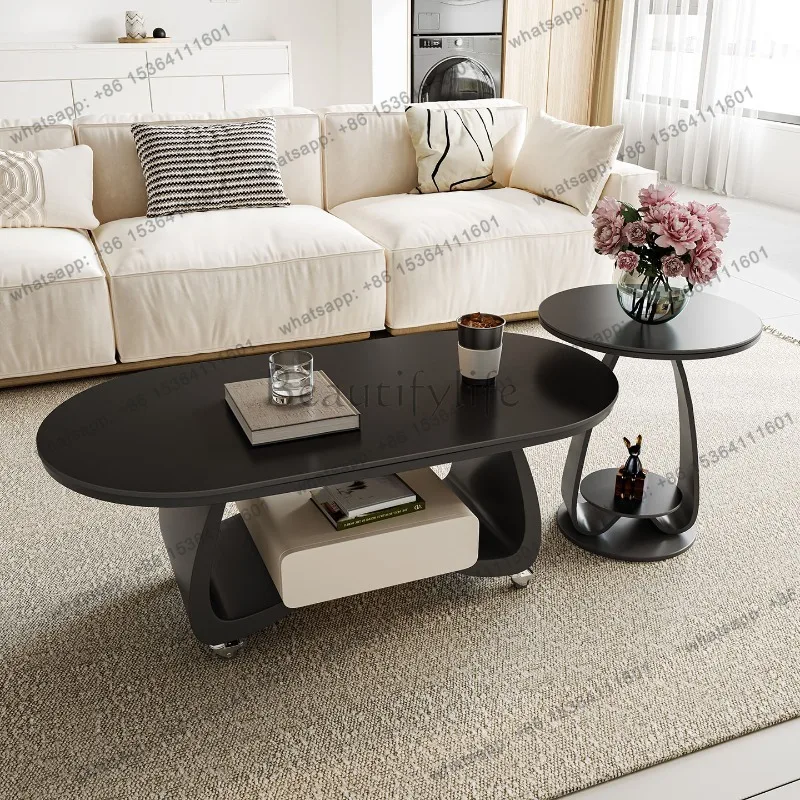 LD Luxury Modern Coffee Table Designer Living Room Bedroom Storage Books Moving Side Table Standing Couchtisch