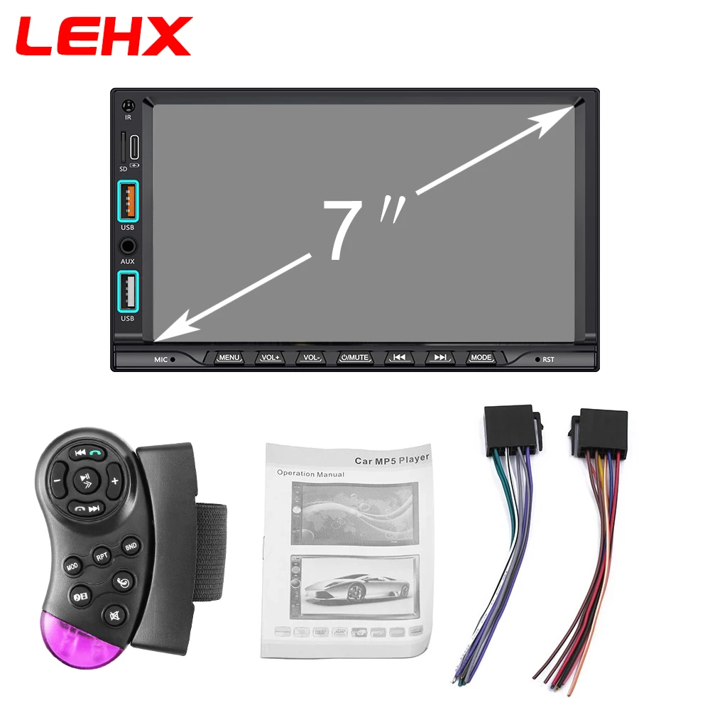 LEHX IPS شاشة تعمل باللمس 7 بوصة 2din راديو السيارة Carplay أندرويد السيارات بلوتوث FM مساعد المدخلات مرآة ربط مشغل وسائط متعددة #6