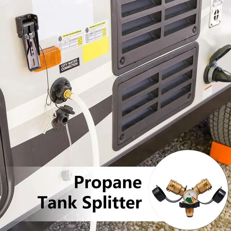 

Разветвитель пропана Y-образный разветвитель пропана с запорным клапаном Прецизионный соединитель шланга Фитинг для походной печи Аксессуары для горелок