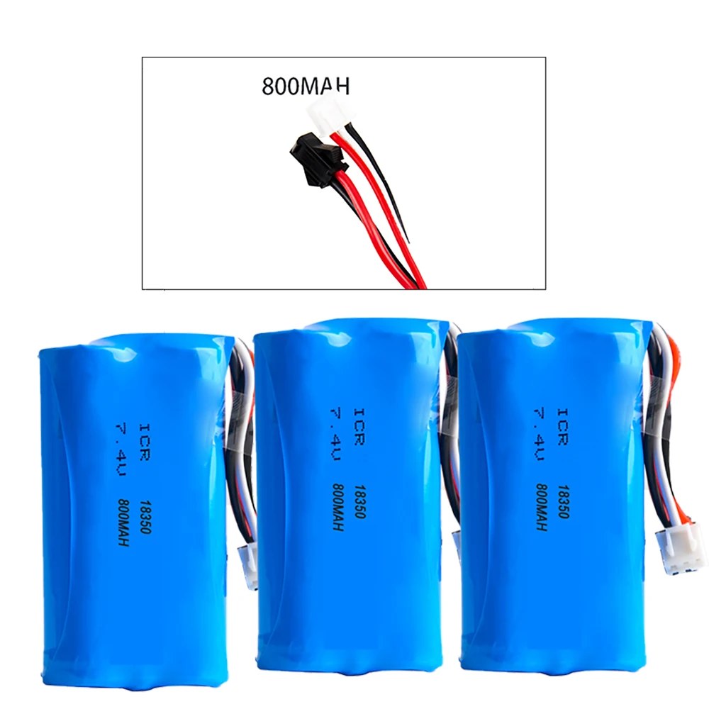 

Upgraded 7.4V 800mAh 18350 Lipo Battery Replacement Parts Enchufe SM Apply for h100 h106 Remote Control Speed Boat Universal