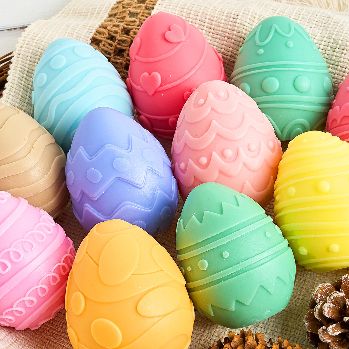 

Easter Egg Ball Decoration Drop Glue Mold DIY Heart Egg Handmade Soap Aromatherapy Silicone Mold Plaster Craft Gift Production
