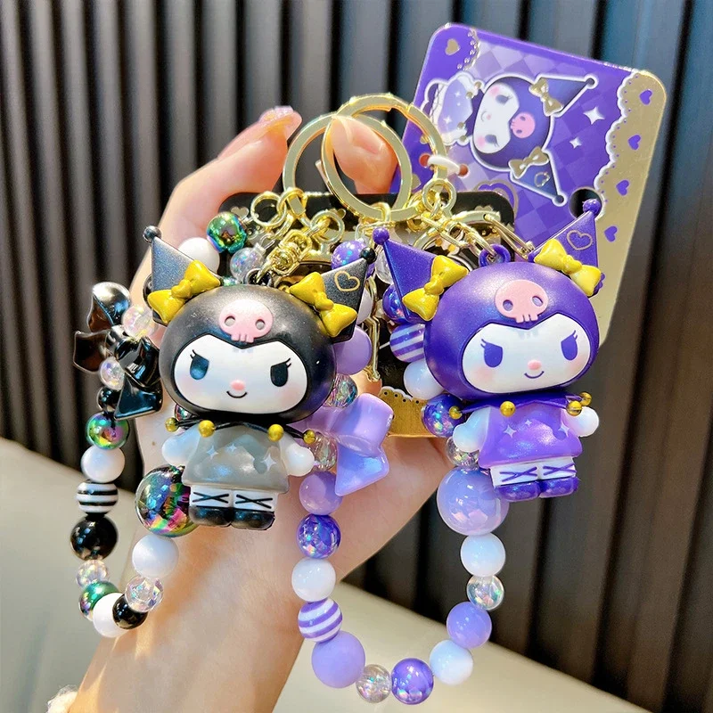 

Sanrio Kuromi Keychain Cartoon Anime Cute Kuromi Bracelet Fashion Backpack Pendant Charm Car Key Ring Halloween Holiday Gifts