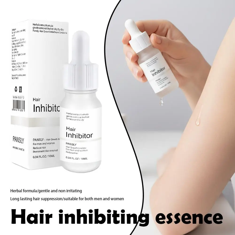 10ml Hair Inhibitor Serum, Herbal Extract Hair Growth Inhibitor for Face & Body, Gentle Hair Removal & Growth Stop Essence