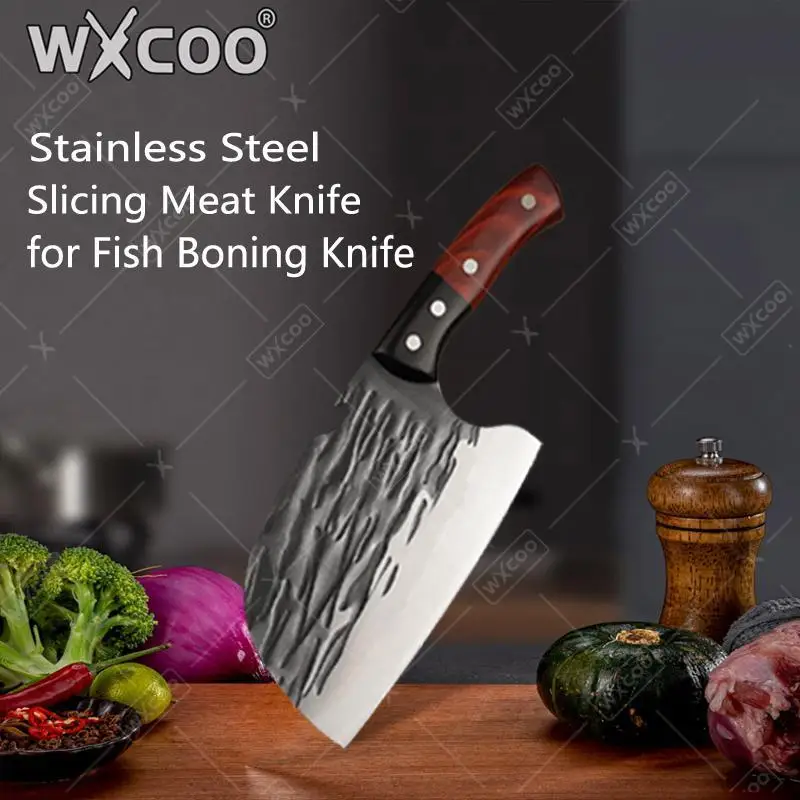 

Chinese Kitchen Knife Stainless Steel Boning Knife Kitchen Accessories Forged Meat Cleaver Sharp Slicing Knife BBQ Cutter