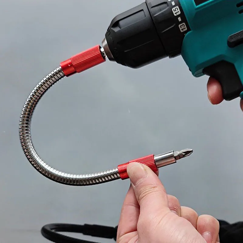 Supporto per punta di prolunga universale flessibile in metallo con gambo esagonale, asta di prolunga per collegamento punta per cacciavite esagonale magnetico per trapano a mano