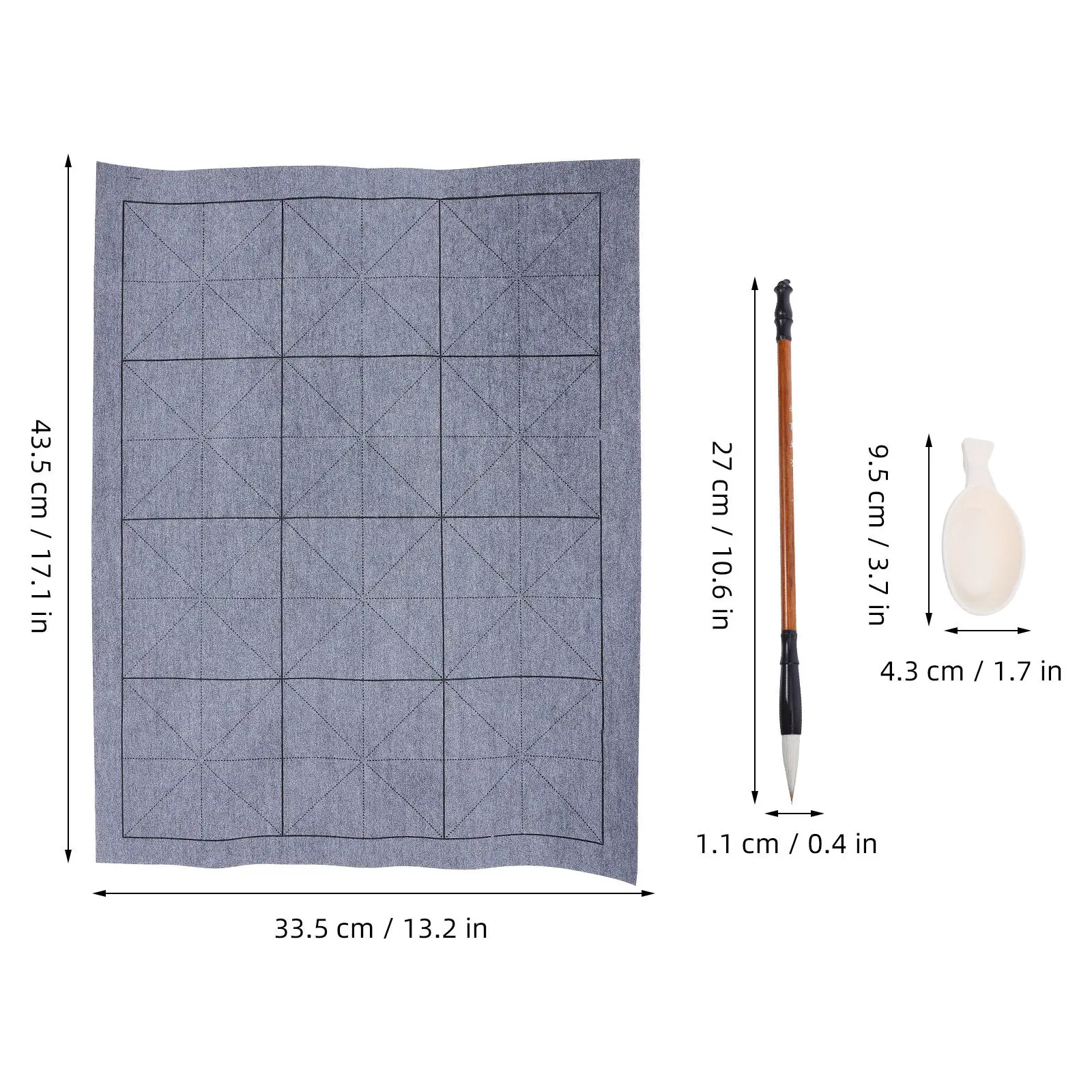 1Set Water Writing Cloth Reusable Calligraphy Practice Roll Up Portable Brush Pen No Ink Water Writing Paper Set