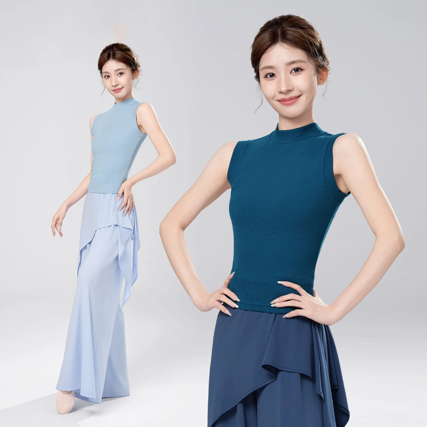 Yoga Fitness Girl - Women Knit Sleeveless Dance Tops Girls