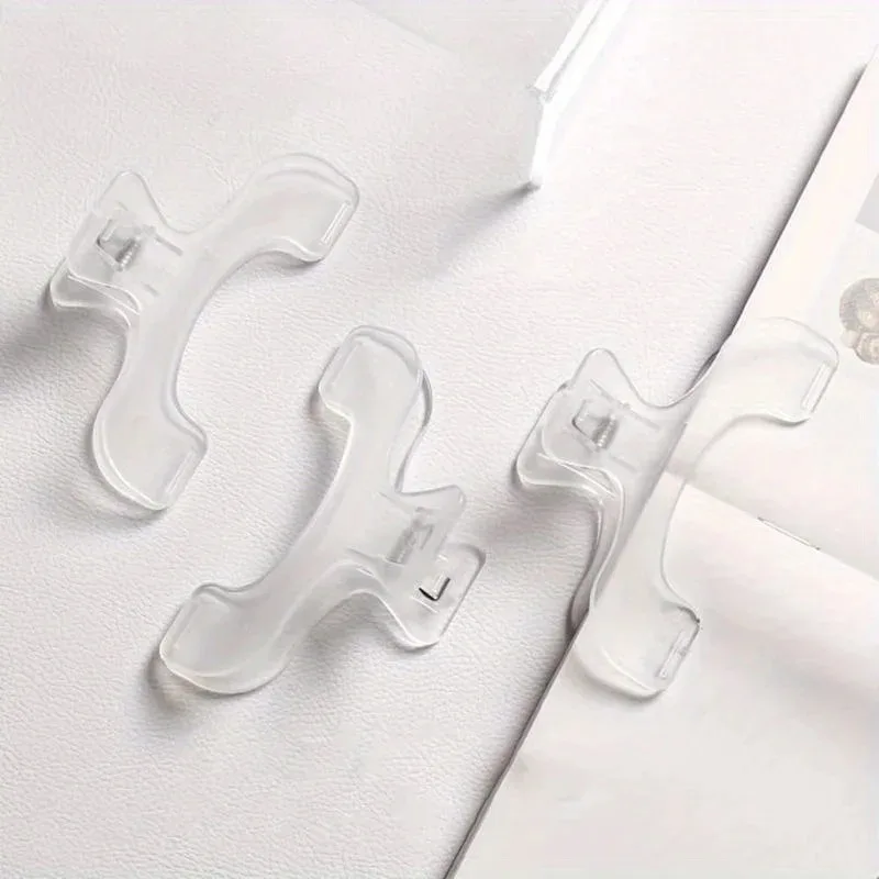50Pcs Transparent Plastic Book Clip Simple Reading Aid Fixed Book Holder Bookmarks Creative Design Practical Note Holder