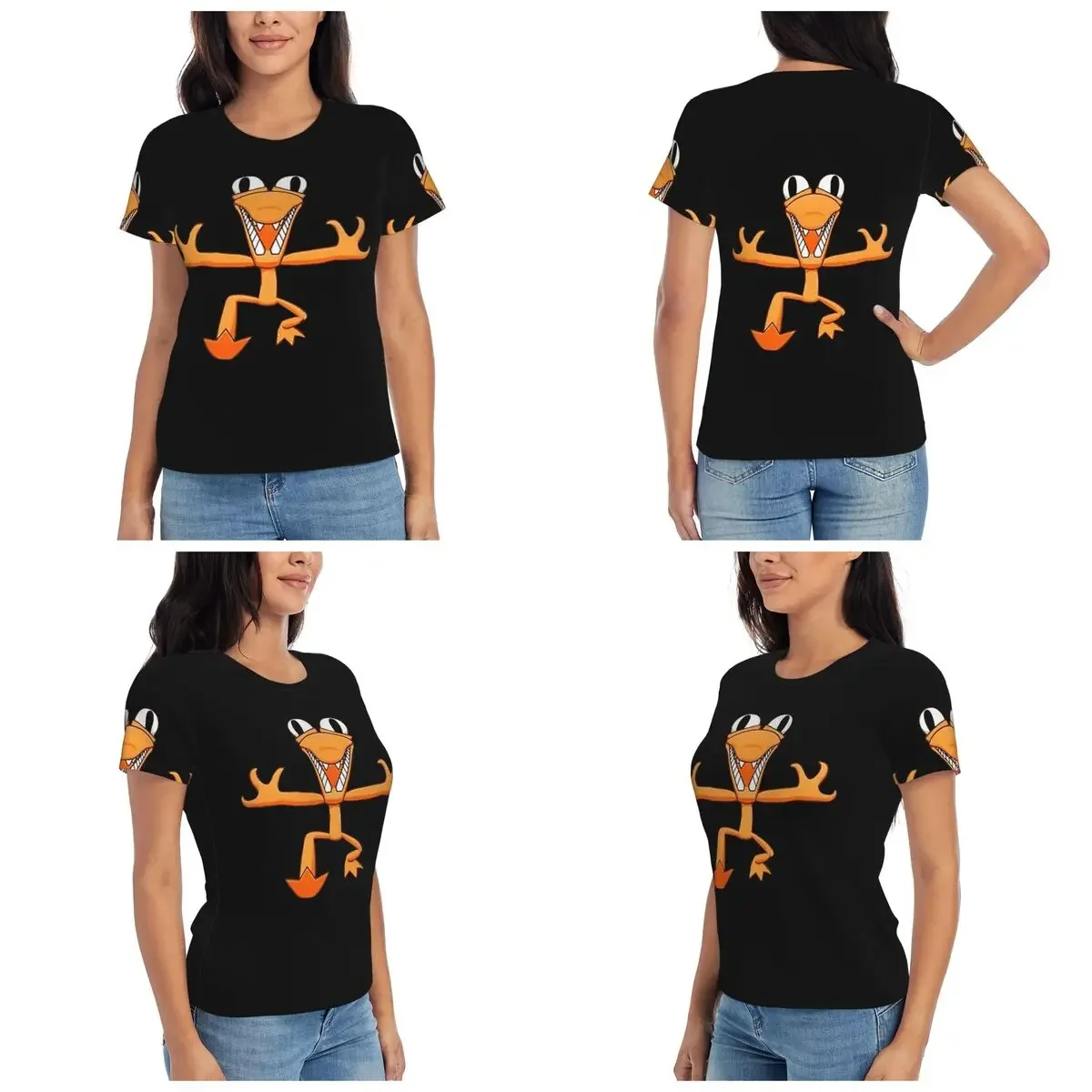 Orange Rainbow Friend T-Shirt Women Short Sleeve T Shirts Round Neck Clothes Cotton Summer Tees Streetwear