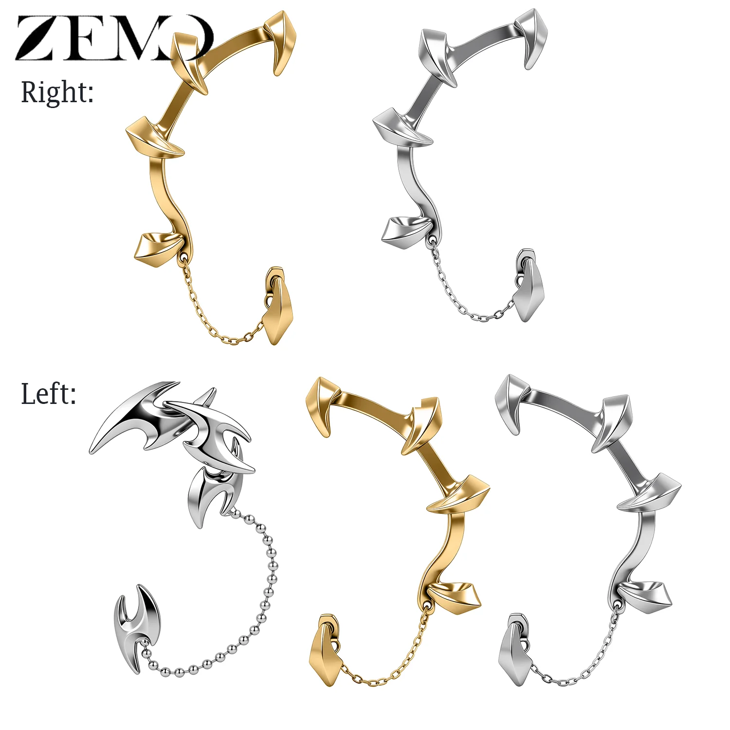 

ZEMO 1 Piece Demon Minions Ear Hooks Earrings For Women Punk Alloy Ear Cuff Non-Piercing Fake Cartilage Clip-on Earrings Jewelry