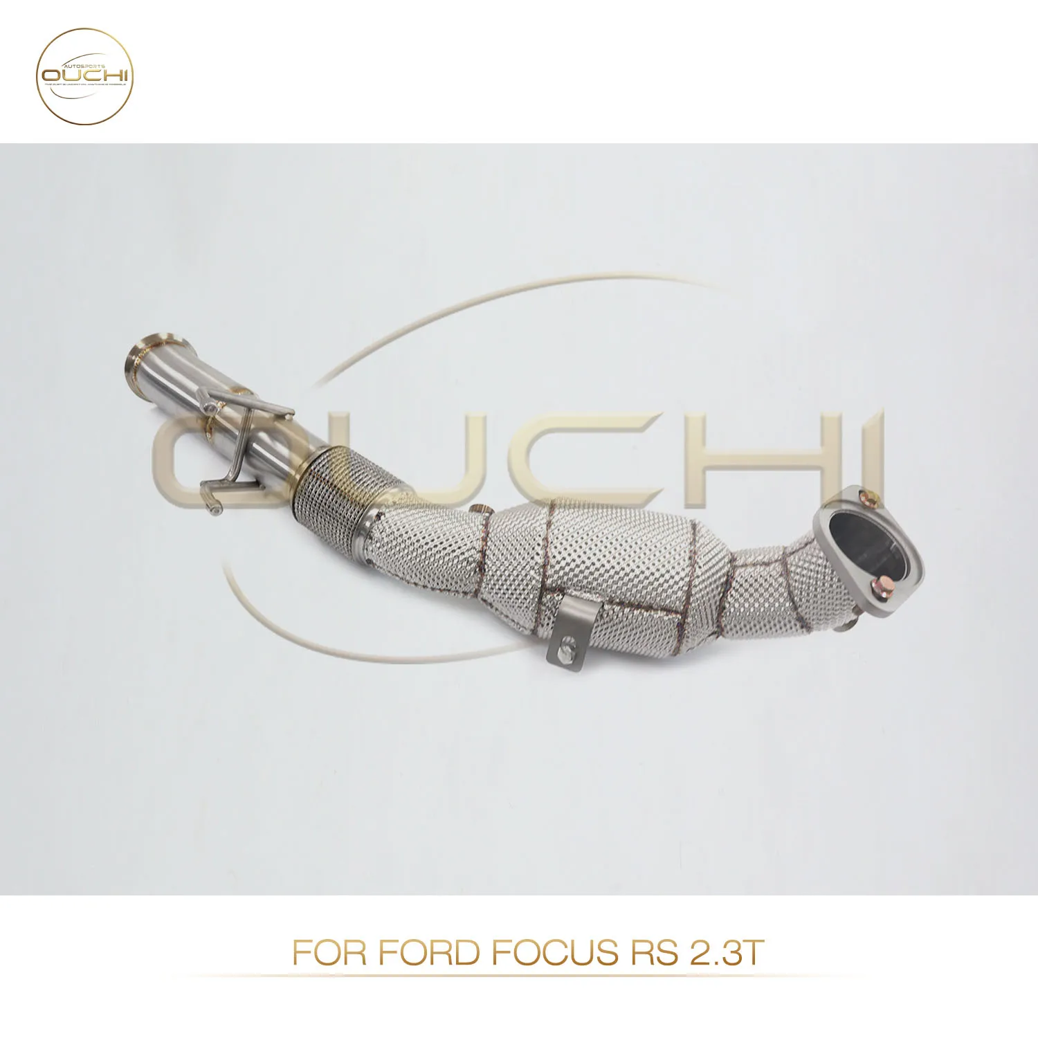 

OUCHI High Performance For Ford Focus RS 2.3T Stainless Steel Exhaust Downpipe With Heat Shield High Flow Racing Pipe