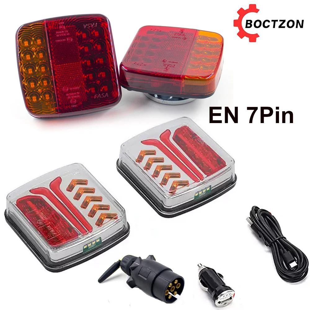 

1 Set 12V 24V Wireless Magnetic LED Truck Tail Light Trailer Rear Light Signal Warning Brake Lamp Towing Caravan Camper Lorry RV