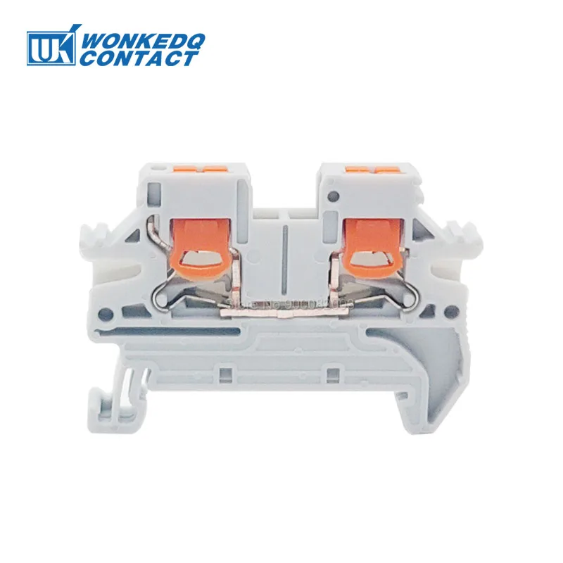 PTV-2.5 Side Entry Terminal Block Push-in Connector 2.5 mm² Cable 2.5mm 0.14-4mm² Wire Electric DIN Rail Terminals PTV2.5