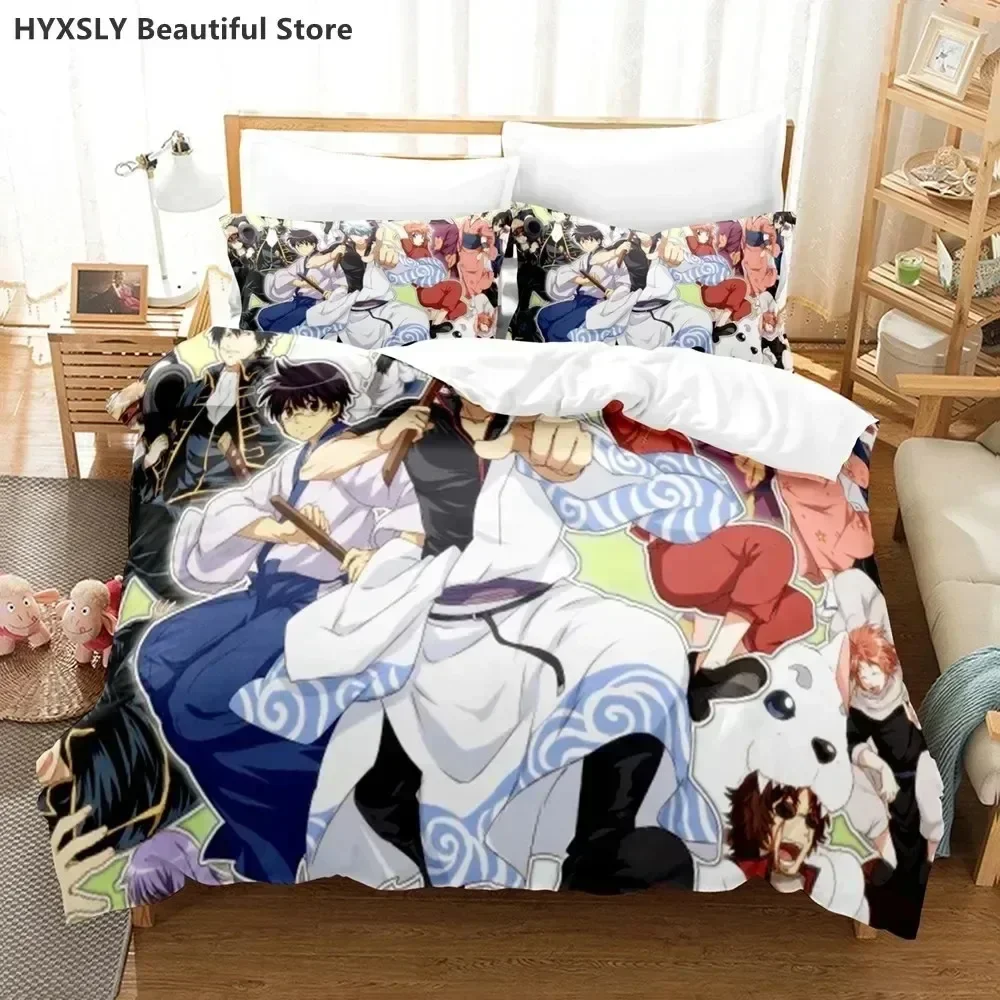 Luxury New 3D Print Gintama Bedding Set Duvet Cover Pillowcases Single Double Full Queen King Kids Sakata Gintoki Bed Linen