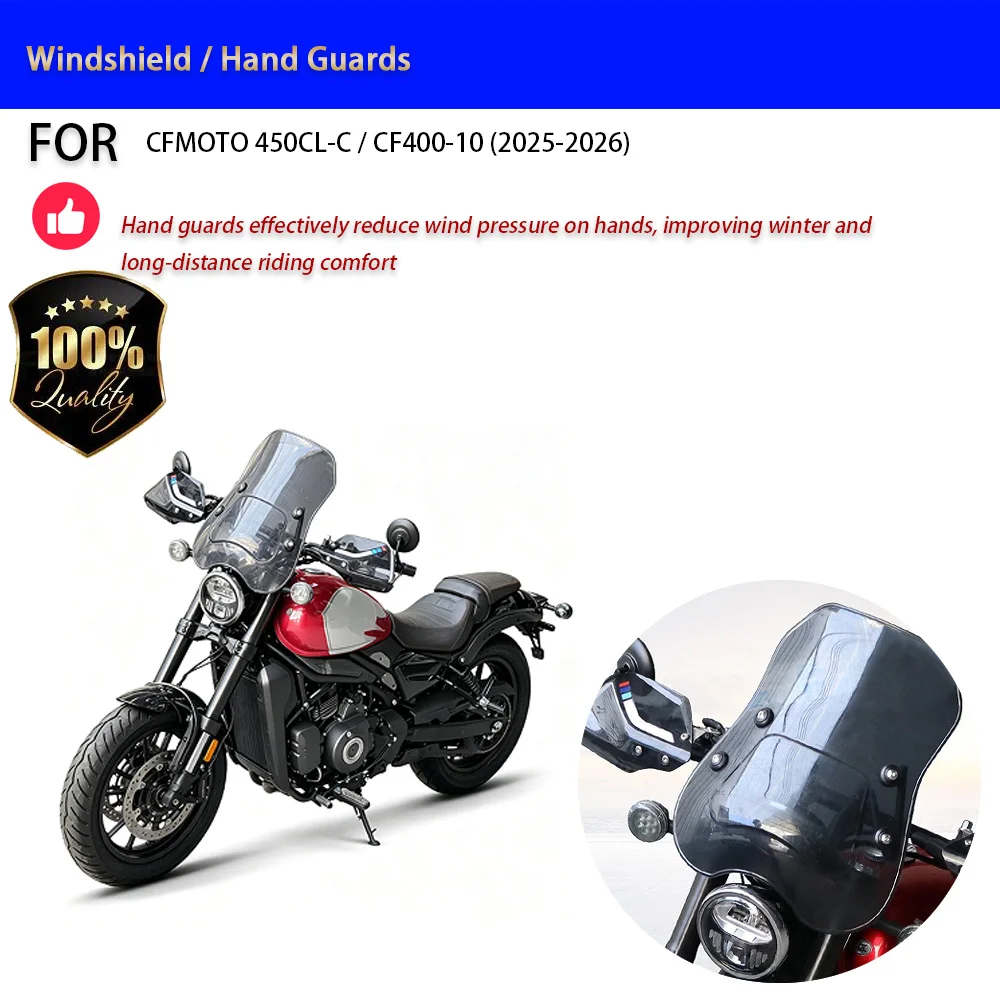 For CFMOTO 450CL-C CF400-10 Windshield Wind Deflector Hand Guards No-Drill Accesorios Moto Accessori Moto