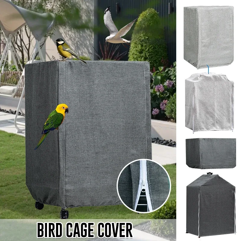 Bird Cage Cover Waterproof Dustproof Oxford Cloth Cage Cover Protective Bird Cage Supplies Two Handle Top Design Adjustable