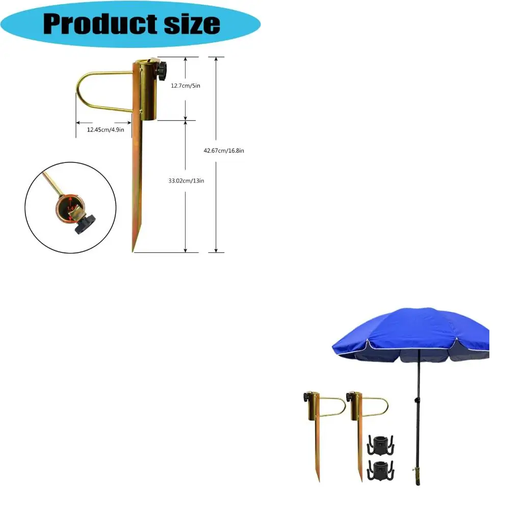2Pieces Windproof Large Garden Umbrella Holder Stand with Rustproof Coating Steel Base for Lawn Beach Terraces high quality