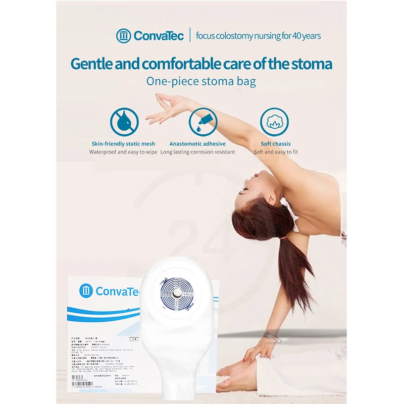 Comvita 22771 One-piece Stoma Bag Disposable Stoma Bag Fecal Anus Rectum Pouch With Clip Closure Ostomy Supplies Health Care