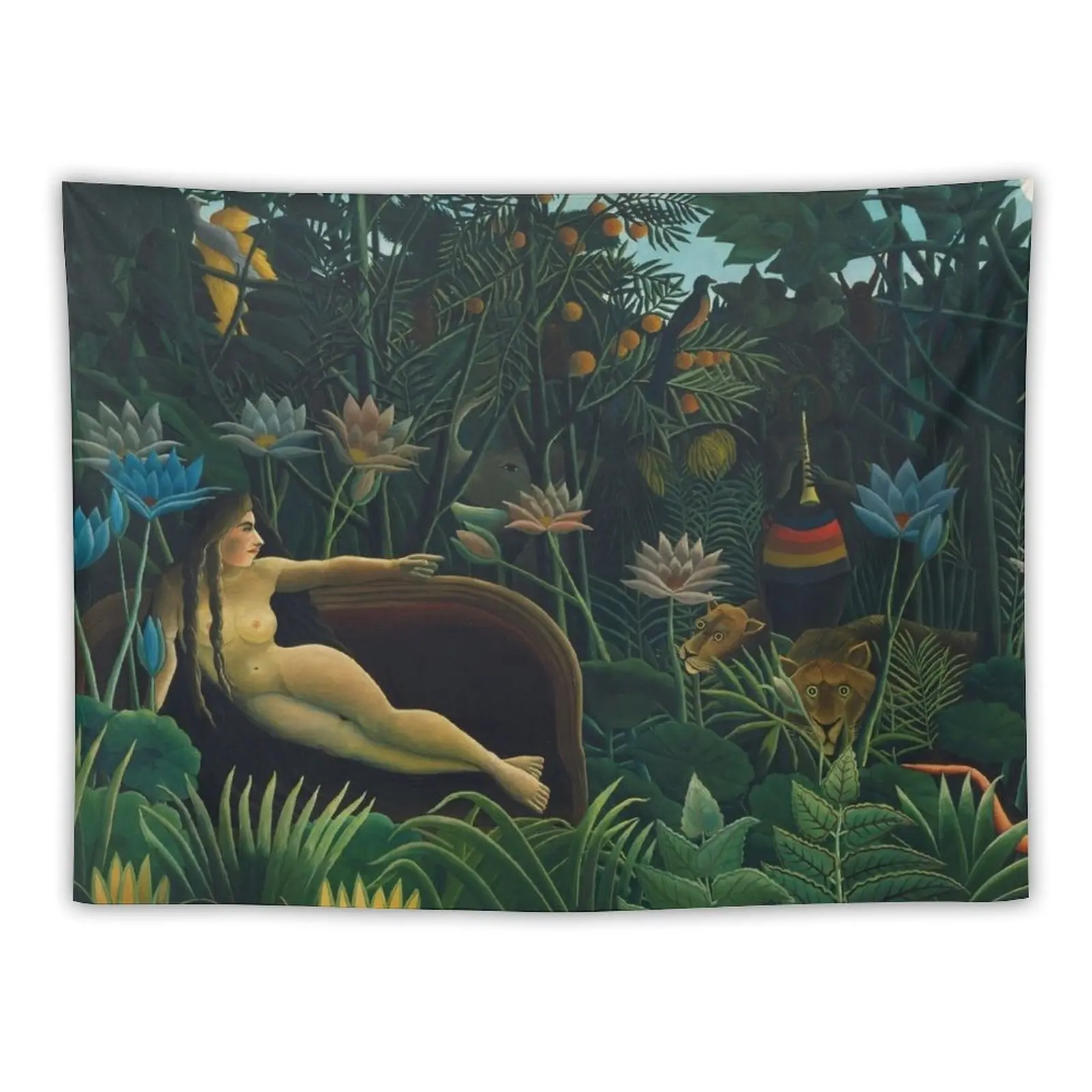 Henri Rousseau - The Dream (Le Rêve) (1910) Tapestry Cute Room Things Cute Decor Tapestry