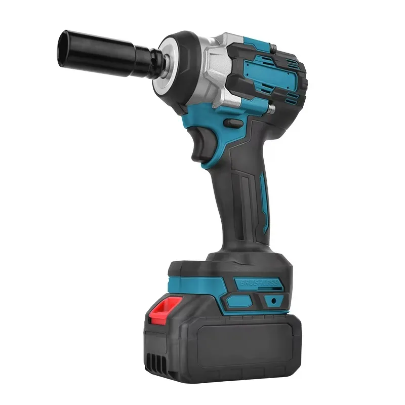 ประแจไฟฟ้าไร้สายลิเธียมไอออน 600 นิวตันเมตร ชุดเครื่องมือไฟฟ้าไร้สายแบบมืออาชีพ ประแจกระแทกแรงบิดสูง