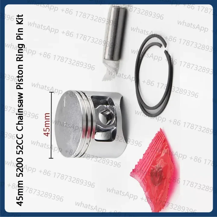 Kit de Anillos y Pasadores de Pistón para Motosierra de 45mm 5200 52CC, Juego de Pistón para Motosierra de 45mm