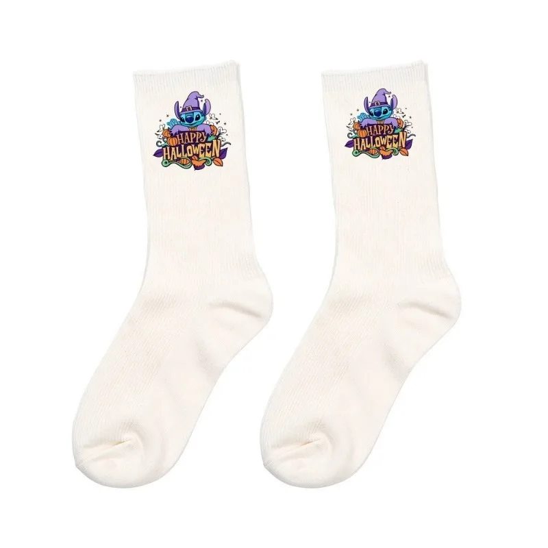 Calzini Disney Stitch Calzini per bambini adulti in cotone traspirante morbido e confortevole stile medio per studenti di Halloween Quattro stagioni