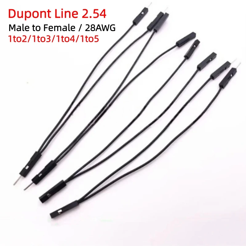 

1PCS Dupont 2.54 One-Drag-Two 28AWG Male to Female Sub Line 1to2/1to3/1to4/1to5 Dupont Wire