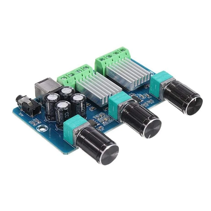 Placa amplificadora de potencia Digital, amplificador de potencia de Audio estéreo de 2,1 canales, 20W + 10W + 10W, Subwoofer de graves, DC 12V