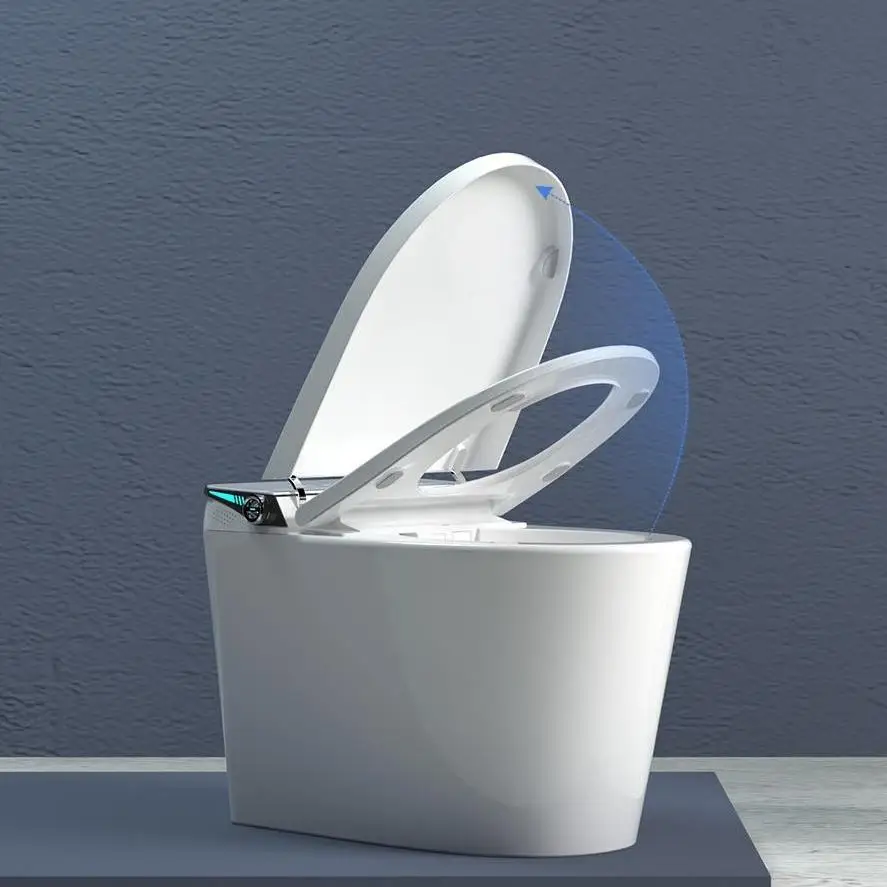 

Роскошный напольный керамический туалетный комод для воды, туалет, автоматическое сиденье с мгновенным подогревом, умный туалет для ванной комнаты