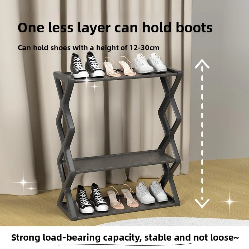 2.Creative X-shaped dust-proof shoe rack, a simple home shoe rack with seamless joints for space-saving storage image 3