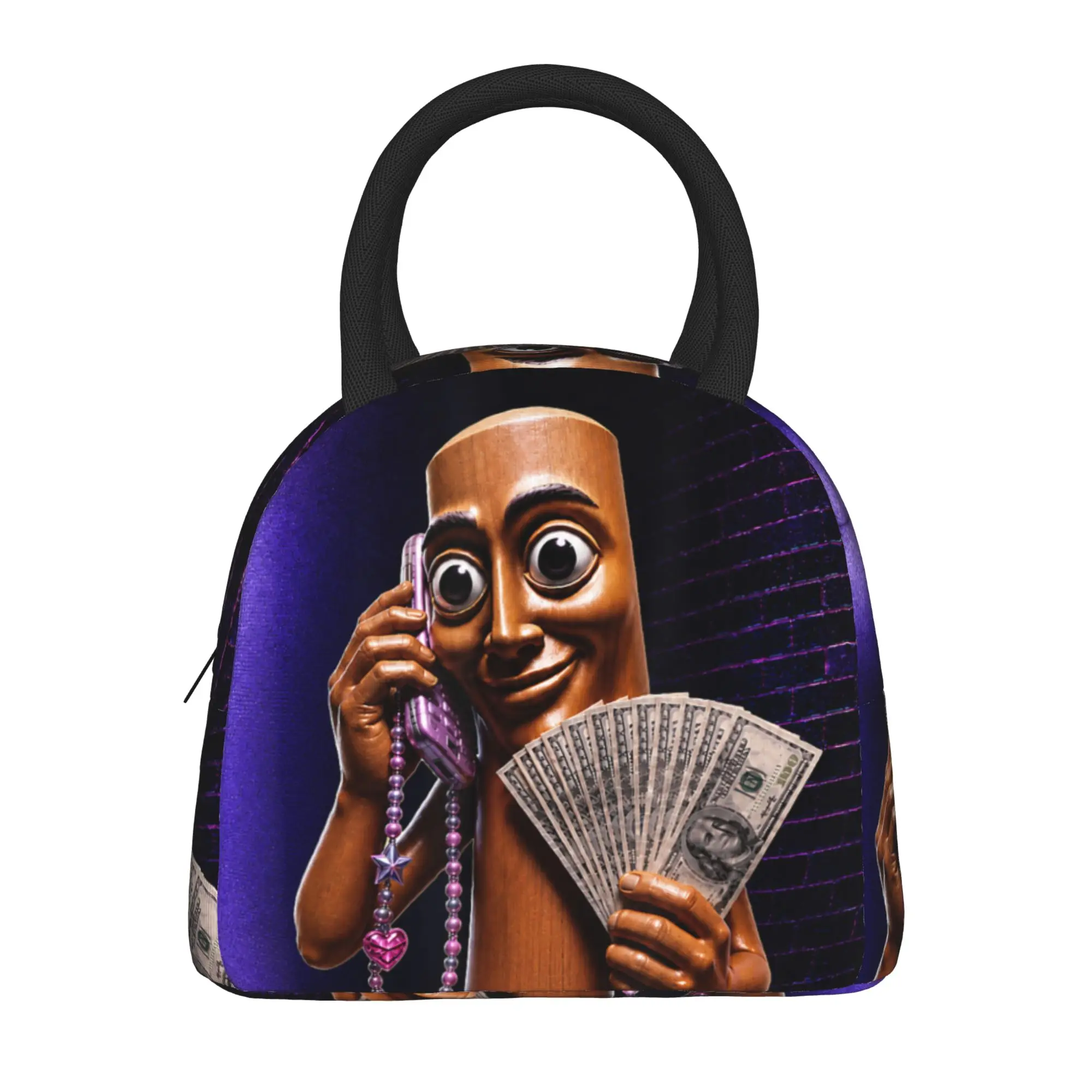 There is Motion At Your Front Door Tung Tung Sahur Lunch Bag Office Lunch Box For Unisex Leisure Print Tote Food Bags Cooler Bag