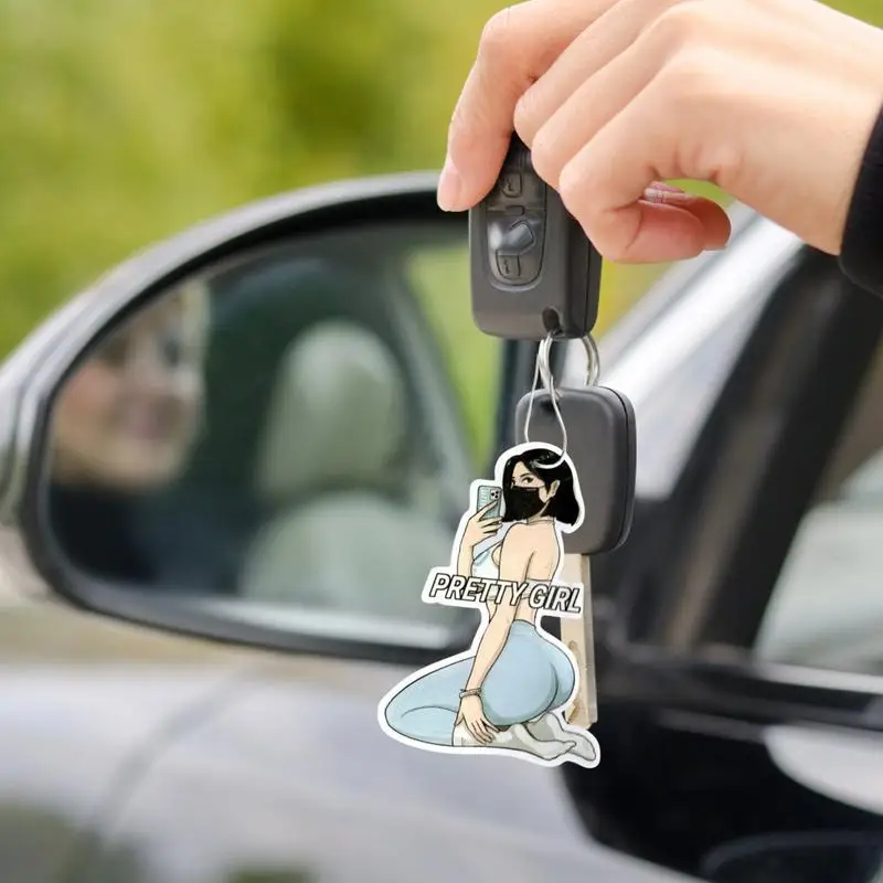 Acrylic Car Pendant Auto 2D Acrylic Pendant Clear Printing Vehicle Interior Decoration For Backpack Window Keychain Door Handle