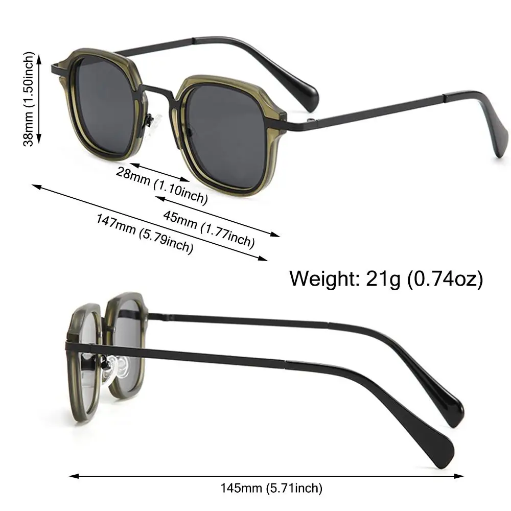 نظارات شمسية كلاسيكية هيب هوب معدنية رائعة للحماية من الأشعة فوق البنفسجية، ظلال فاسق للرماية في الشوارع للنساء والرجال