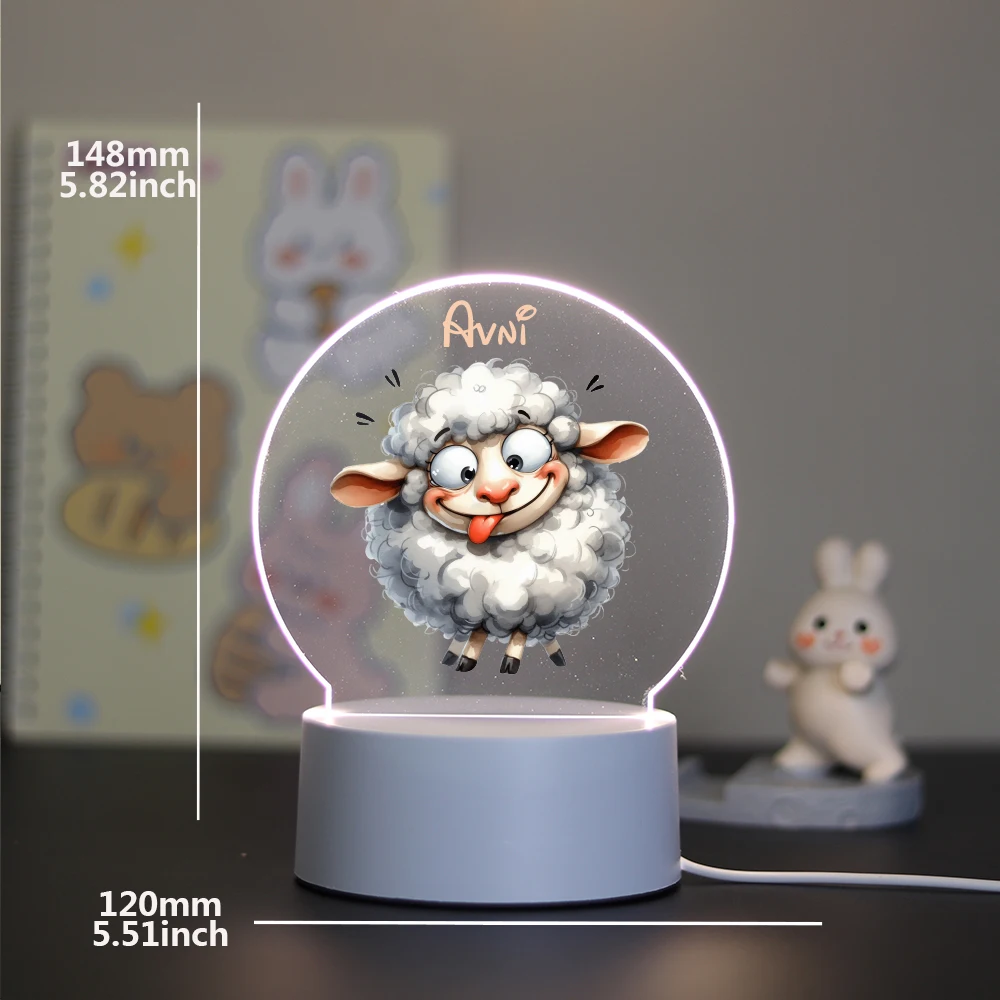 Personalized Custom  Sheep Modern  3D Led Optical Illusion Table Lamp Gift For Kids Usb Atmosphere Desk Lamp