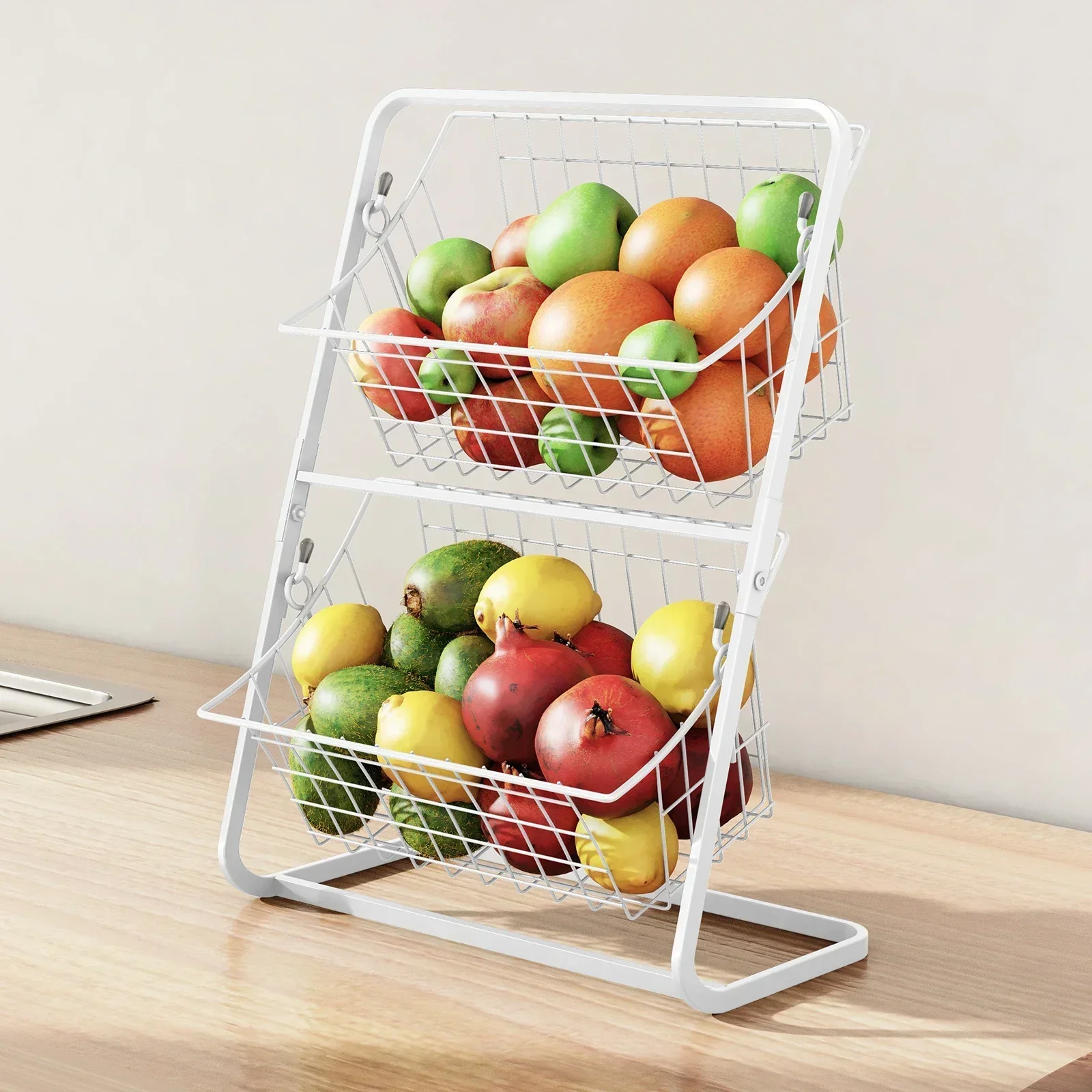 Fruit Basket,,vegetable Basket,Kitchen Countertop Storage Basket,Wire Removable Storage Rack,Spices and Snack Racks