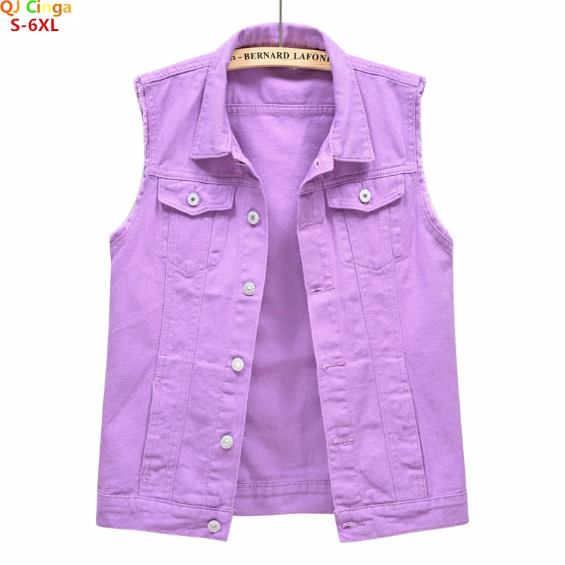 Purple Sleeveless Vest Jacket, Women's Single-breasted Lapel Vests Coat, Fashion Casual Top Waistcoat