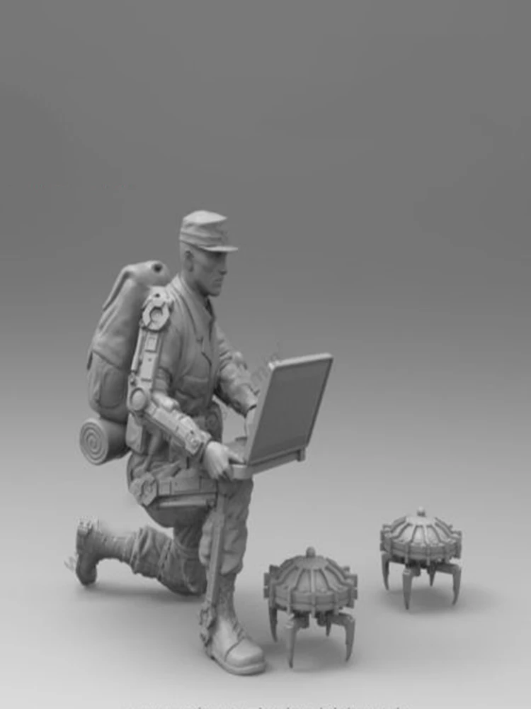 1/35  Resin Figure Model Kit  Soldier with Crab Mine   Unassambled Unpainted