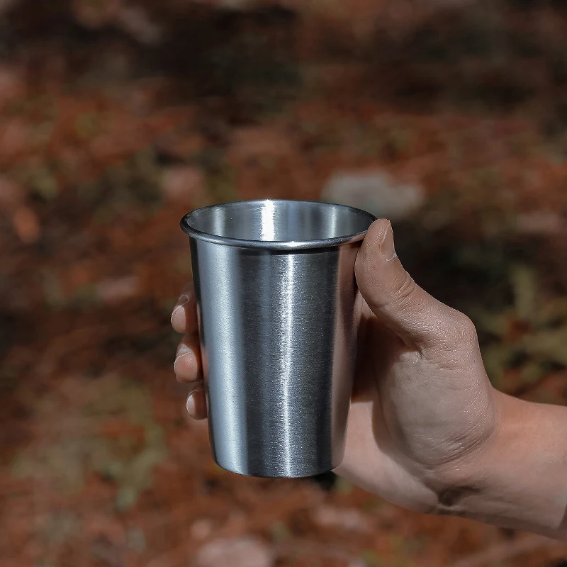 4Pcs/Set Outdoor Stainless Steel Water Cup With Case Hiking Camping Picnic BBQ Beer Cups Coffee Cup Portable Travel Drinkware