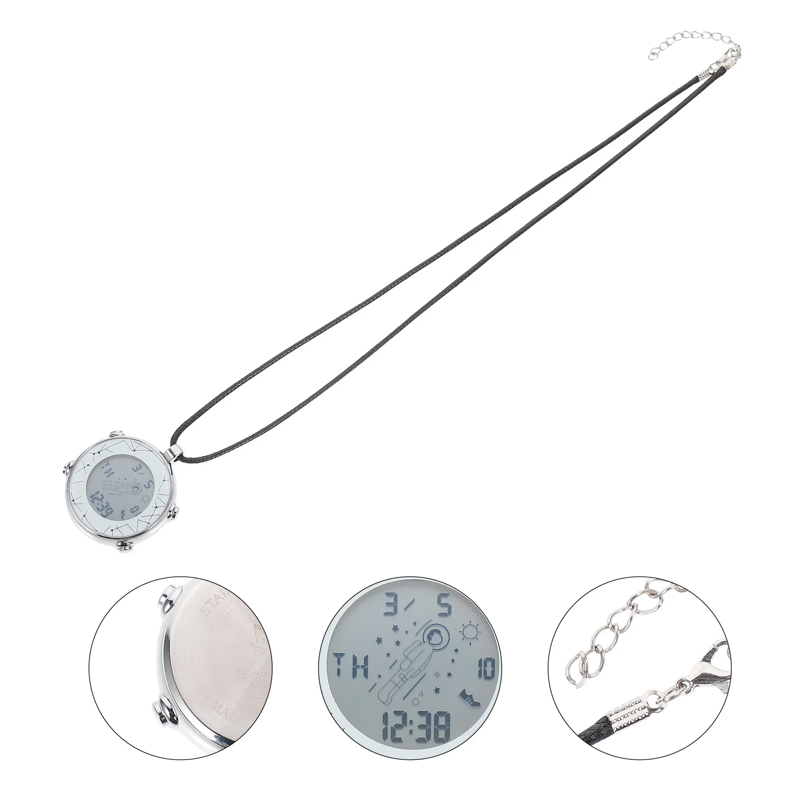 

Electronic Pocket Watch Small Digital Neck Hanging Watch Alarm Calendar Chronograph for Students Elderly Backpackers