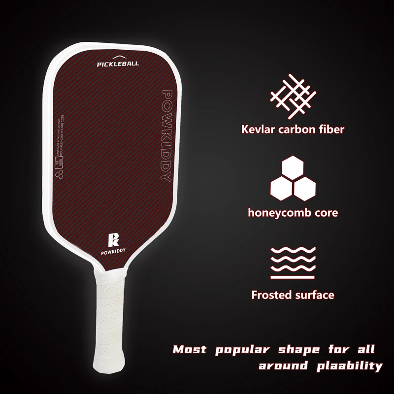 Pickleball Paddle Kevlar T700 Carbon Fiber with16mm Shark Power Polymer Core The Pickleball Rackets Designed for Ultimate Spin