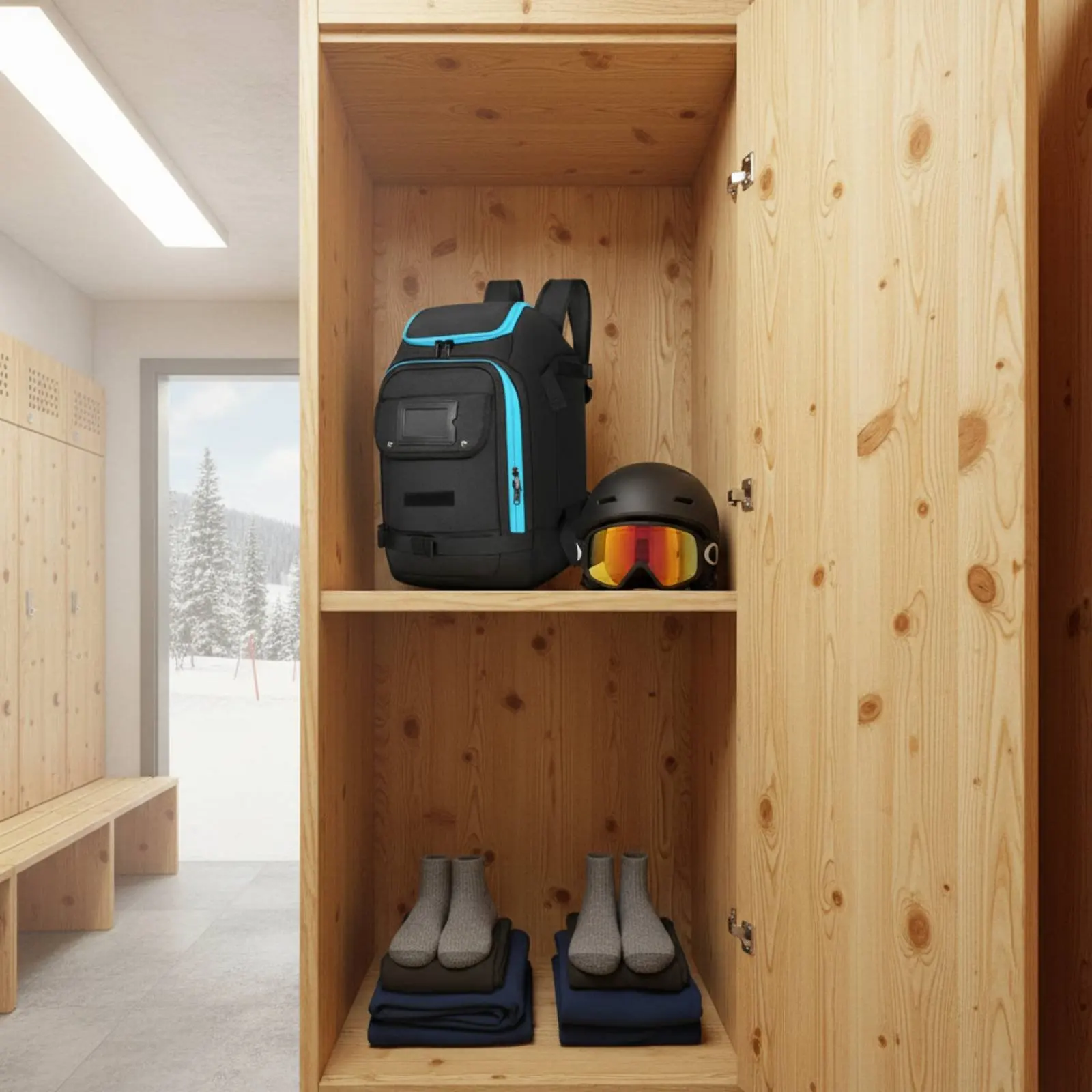 

Snowboard Backpack Multi-Pocket Winter Sports Backpack Large Capacity Rucksack Waterproof Snowboard Gear Bag Travel-Convenient