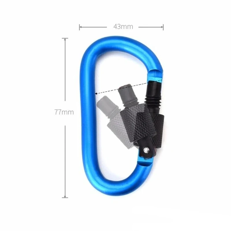 حلقة تسلق كليب مع بوابة المسمار 2 قطعة Carabiners المشي لمسافات طويلة كليب مع 7.5 مللي متر قطر قضيب ألومنيوم EDC معدات التخييم في الهواء الطلق هوك