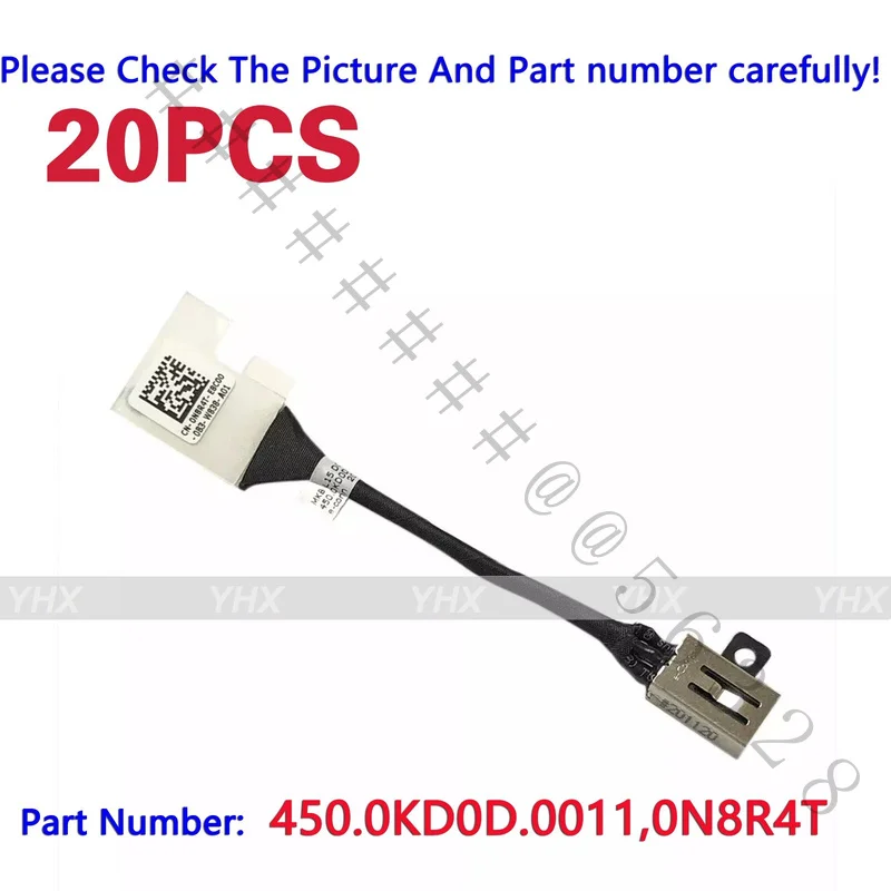 A+20PCS New DC Jack Charging Port Cable For Dell Inspiron 5502 P/N 0N8R4T 450.0KD0D.004 Laptop Power DC Jack Wire Replacement Re