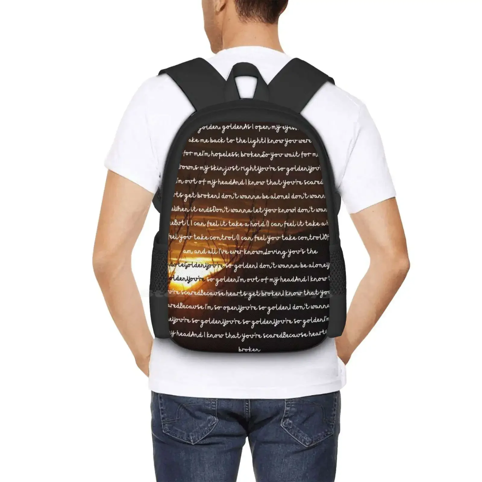 كلمات ذهبية رائجة البيع حقيبة مدرسية على ظهره حقائب عصرية Golden Adore You Moon Cherry She البطيخ السكر Tpwk عباد الشمس المجلد 6