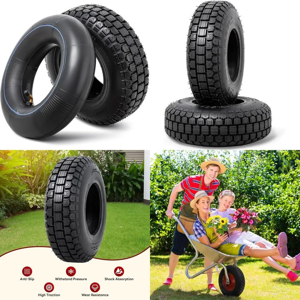 

Шины 4.10/3.50-6 и сверхмощные внутренние камеры для 4-колесных квадроциклов, квадроциклов, квадроциклов, газонокосилок, тачек, картинга, снегоочистителей, тракторов, H